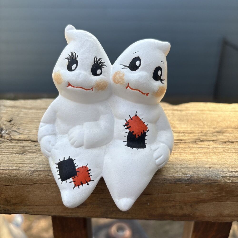 Vintage Halloween Ghost Couple Shelf Sitter Decor - Super Cute